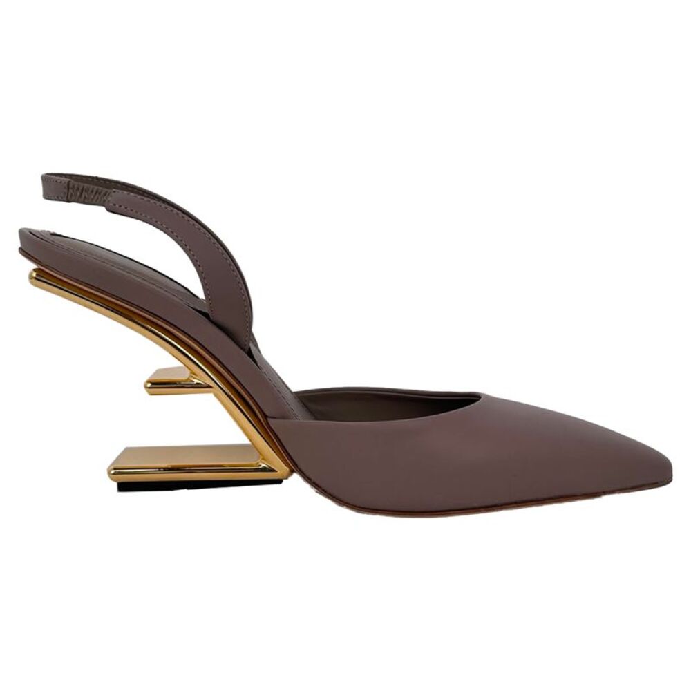 Fendi Fendi First Slingback Pumps in Beige Calf Leather